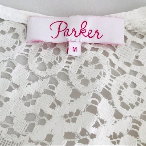 Parker Jewel Neck Eyelet Lace Bohemian Crochet Cocktail Bridal Dress - Picture 12 of 13